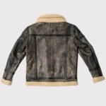 Brown Sheepskin Aviator Shearling Leather Jacket for Men - Image 2