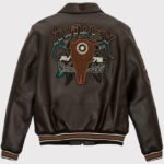 Buffalo Legend A2 Embroidery Leather Jacket - Men's Brown Leather Jacket - Image 2