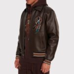 Buffalo Legend A2 Embroidery Leather Jacket - Men's Brown Leather Jacket - Image 5