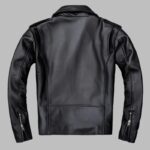 Genuine Cowhide Leather Asymmetrical Cafe Racer Jacket - Image 3