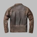 Men's Leather Cafe Racer Vintage Biker Jacket - Image 2