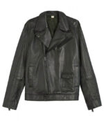 Men’s Classic Carve Black Leather Motorcycle Jacket - Image 4