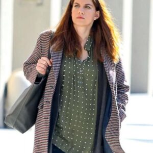 Checkered Inventing Anna Chlumsky Coat