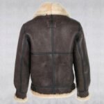 Classic B-3 Sheepskin Leather Bomber Jacket - Image 2