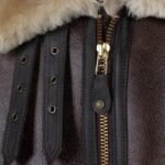 Classic B-3 Sheepskin Leather Bomber Jacket - Image 4
