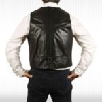 Stylish Noir Leather Waistcoat - Image 2