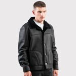 Classic Real Sheepskin Black Jacket for Men - Image 2