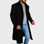 Classic Black Wool Trench Coat - Image 3
