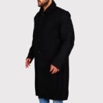 Classic Black Wool Trench Coat - Image 4
