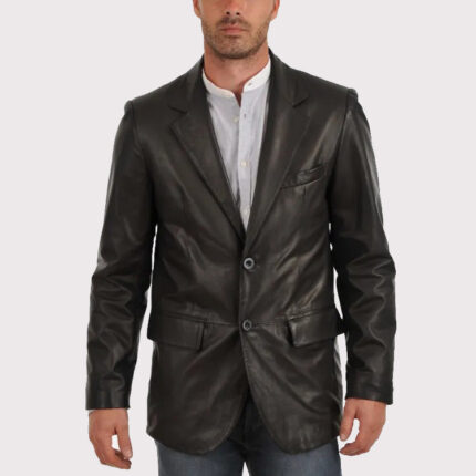 Classic Casual Leather Blazer Coat for Men