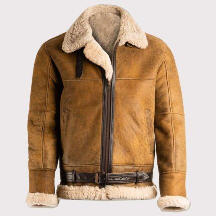 Classic Men's Brown B3 Shearling Leather Jacket