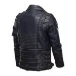 Top Men’s Leather Cafe Racer Biker Jacket - Genuine Cowhide - Image 2