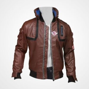 Cyberpunk Brown Leather Jacket