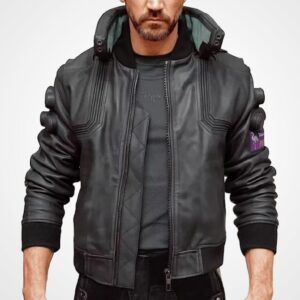 Cyberpunk Samurai Bomber Leather Jacket