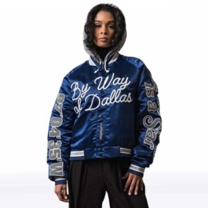 Dallas Cowboys Blue Satin Varsity Jacket