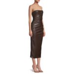 Dark Brown Minimal Tube Leather Dress - Fall Edition - Image 3