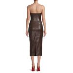 Dark Brown Minimal Tube Leather Dress - Fall Edition - Image 2