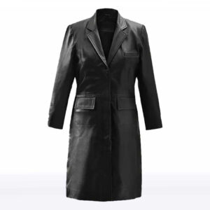 Elena Women?s Black Sheepskin Leather Long Coat