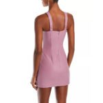 Fall Edition Pink Mini Leather Dress for Women - Image 2