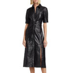 Black Button Down Leather Dress - Fall Edition - Image 2