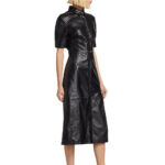 Black Button Down Leather Dress - Fall Edition - Image 3