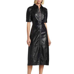Black Button Down Leather Dress - Fall Edition