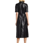 Black Button Down Leather Dress - Fall Edition - Image 4