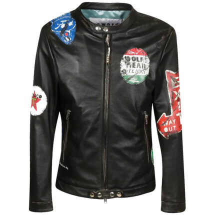 Fashion Printed Leather Jacket