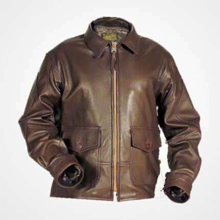 G8 Navy Leather Flight Jacket