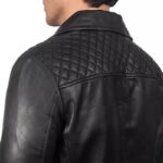 Men's Genuine Black Real Leather Biker Jacket - Image 5