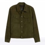 Men’s Premium Green Suede Trucker Jacket – Classic Fit by Jackets Kingdom - Image 2