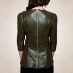 Women’s Half Sleeve Lambskin Leather Top – Bold & Chic - Image 2