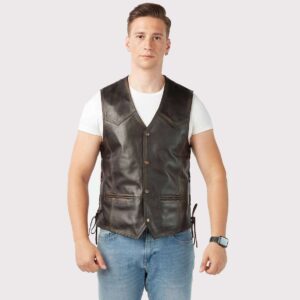 Handcrafted Vintage Leather Motorcycle Vest