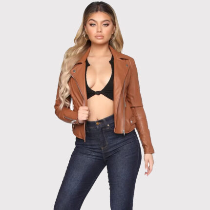 Handmade Brown Biker Women's Leather Jacket