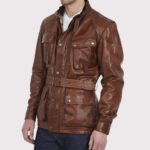 Handmade Distressed Brown Biker Leather Jacket for Men - Image 2