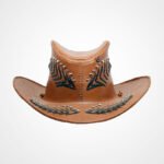 Men's Handmade Brown Leather Cowboy Hat