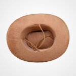 Men's Handmade Brown Leather Cowboy Hat - Image 3