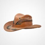 Men's Handmade Brown Leather Cowboy Hat - Image 2