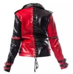 Women’s Harley Quinn Heartless Asylum Studded Biker Leather Jacket - Image 2