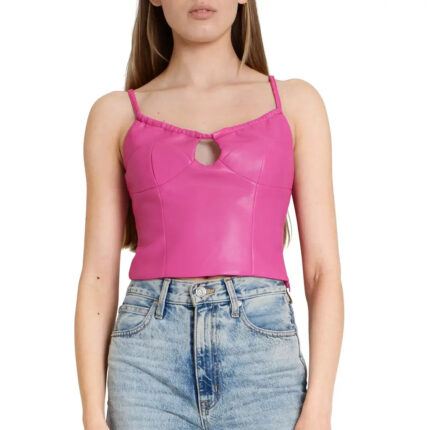 Hot Pink Women's Leather Barbie Camisole Top