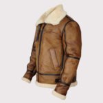 Iconic Men's Brown B3 Bomber Shearling Jacket - Image 4