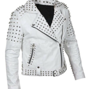 Women Brando Studs Leather Jacket