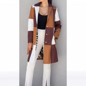Jackets Kingdom Multi-Color Patchwork Lambskin Leather Overcoat