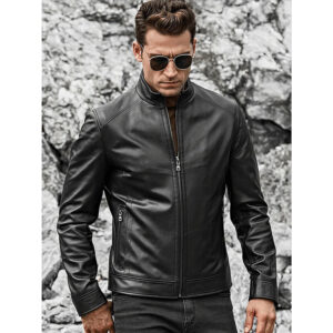 Men's Classic Lambskin Leather Motorcycle Jacket