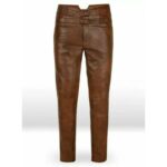 Jim Morrison Premium Quality Brown Cow Leather Jeans - Image 2