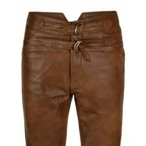 Jim Morrison Premium Quality Brown Cow Leather Jeans