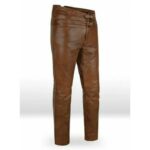 Jim Morrison Premium Quality Brown Cow Leather Jeans - Image 4