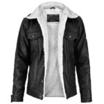 Leather Sherpa Jacket - Fur Leather Jacket