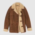 Light Brown Shearling Leather Coat - Image 2