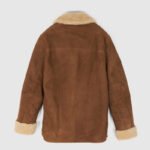 Light Brown Shearling Leather Coat - Image 3